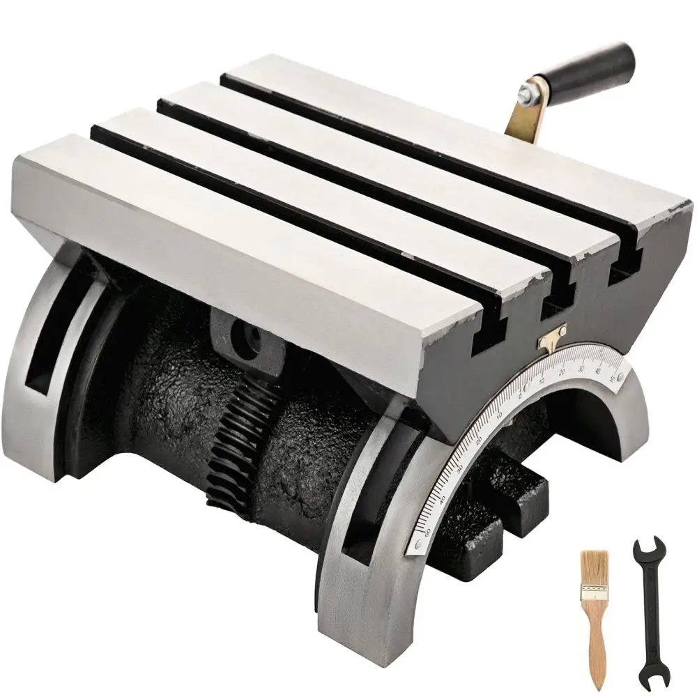 Tilting Milling Table 7x5 Inch 0-90 Degree Adjustable Swivel 3 T-Slot Adjustable Crank Handle Heavy Duty Construction
Tilting Milling Table 7x5 Inch 0-90 Degree Adjustable Swivel 3 T-Slot Adjustable Crank Handle Heavy Duty Construction