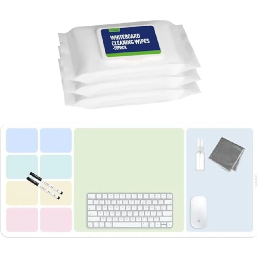 Dry Erase Desk Mat Bundle 32"x14" Dry Erase Desk Mat, Includes 2 Wet Erase Markers and 1 Cleaning Cloth + Whiteboard Cleaning W
Dry Erase Desk Mat Bundle 32"x14" Dry Erase Desk Mat, Includes 2 Wet Erase Markers and 1 Cleaning Cloth + Whiteboard Cleaning W