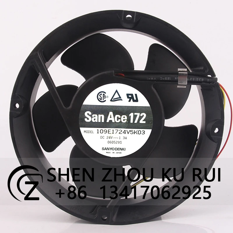 Case Cooling Fan Dual Ball Bearing for SANYO 109E1724V5K03 172*172*51MM 24V 1.3A 17CM 17251 Aluminum Framed High Air Volume
Case Cooling Fan Dual Ball Bearing for SANYO 109E1724V5K03 172*172*51MM 24V 1.3A 17CM 17251 Aluminum Framed High Air Volume