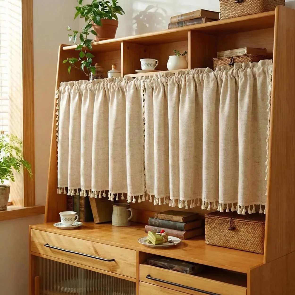 Retro Linen Cabinet Curtains Panels Short Curtains With Pocket Tulle Drapes Window Sheer Curtain for Living Room Kitchen 1pc
Retro Linen Cabinet Curtains Panels Short Curtains With Pocket Tulle Drapes Window Sheer Curtain for Living Room Kitchen 1pc