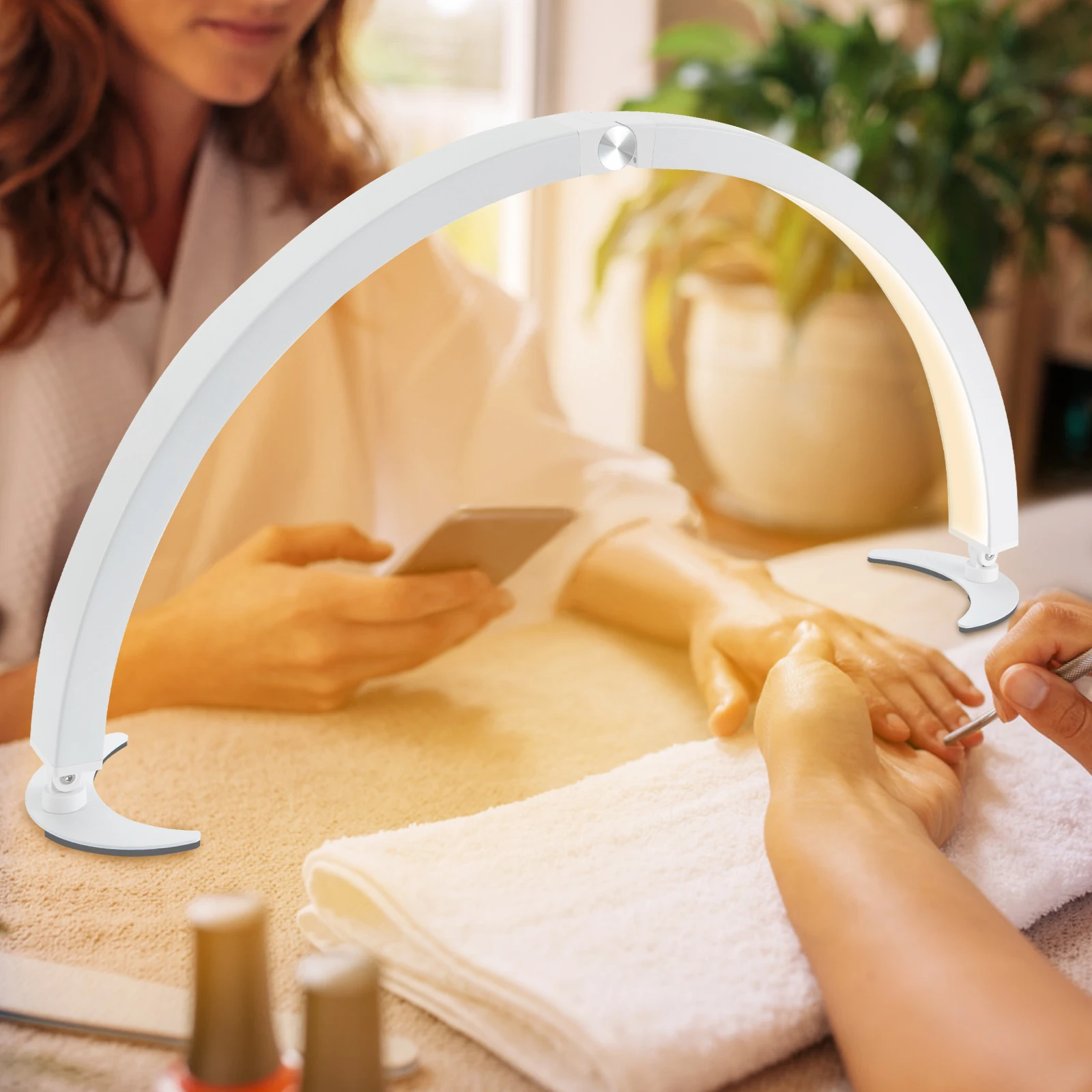 28inch Foldable Desktop Half Moon Light Infinitely Dimming for Nail Art Facial Spas Skincare 360° Adjustable Foundations
28inch Foldable Desktop Half Moon Light Infinitely Dimming for Nail Art Facial Spas Skincare 360° Adjustable Foundations