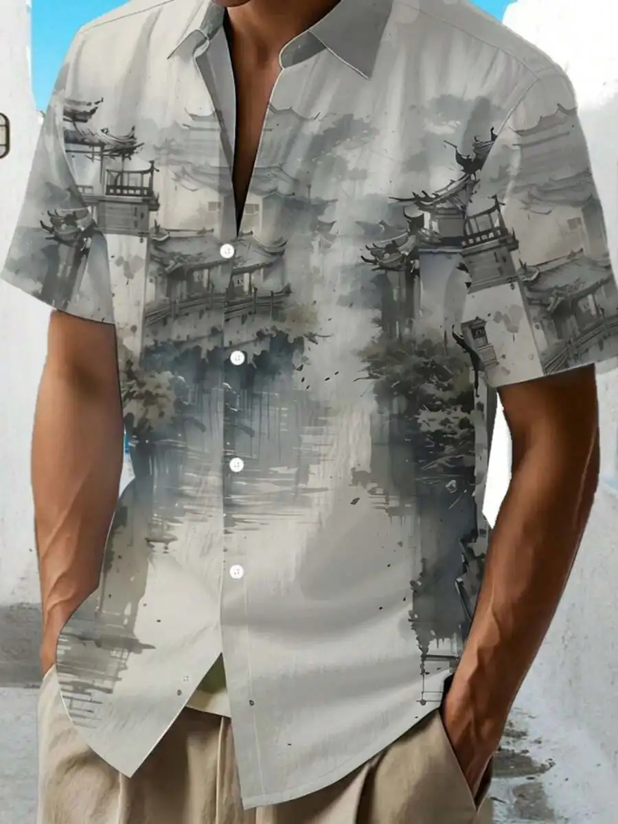 Misty Ancient Temple Landscape Print Casual Short Sleeve Mens Shirt Summer Fashion Top
Misty Ancient Temple Landscape Print Casual Short Sleeve Mens Shirt Summer Fashion Top