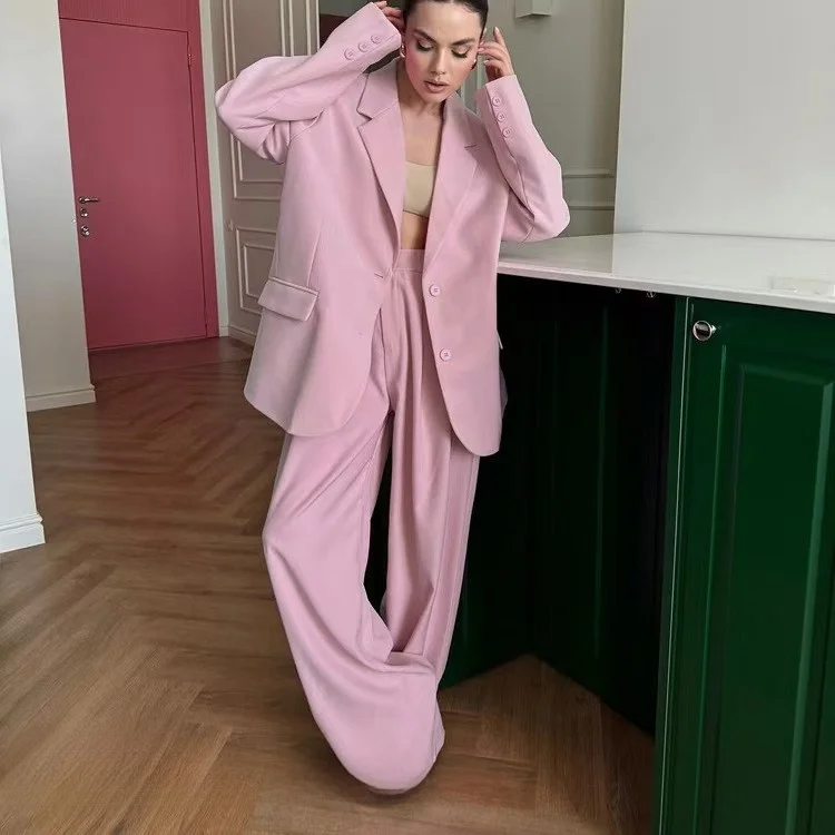 Модный свободный костюм и брюки, женский комплект с высокой талией, длинный свек на пуговицах в стиле вестерн, однотонная осенняя коллекция
Модный свободный костюм и брюки, женский комплект с высокой талией, длинный свек на пуговицах в стиле вестерн, однотонная осенняя коллекция