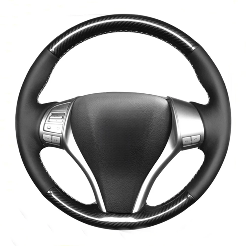 Чехол рулевого колеса автомобиля черное углеродное волокно для Nissan Teana Altima 2013-2016 X-Trail QASHQAI Rogue 2014-2016 Sentra Tiida
Чехол рулевого колеса автомобиля черное углеродное волокно для Nissan Teana Altima 2013-2016 X-Trail QASHQAI Rogue 2014-2016 Sentra Tiida