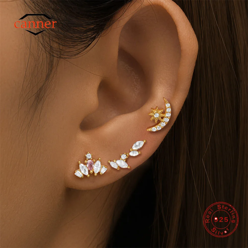 CANNER 1PC 925 Sterling Silver Star Moon Zircon Earbone Stud Earrings For Women Ins Horse Eye Earrings Fine Jewelry Party Gifts
CANNER 1PC 925 Sterling Silver Star Moon Zircon Earbone Stud Earrings For Women Ins Horse Eye Earrings Fine Jewelry Party Gifts
