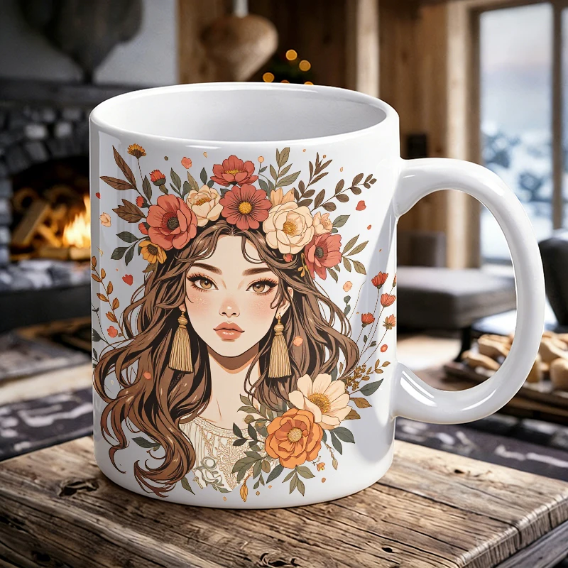 Luxury Floral Goddess Illustration Ceramic Mug, Coffee Mug, Milk Cup,Office Tea Cup,Drinking Cup,Gift for Friends,Fade-Resistant
Luxury Floral Goddess Illustration Ceramic Mug, Coffee Mug, Milk Cup,Office Tea Cup,Drinking Cup,Gift for Friends,Fade-Resistant