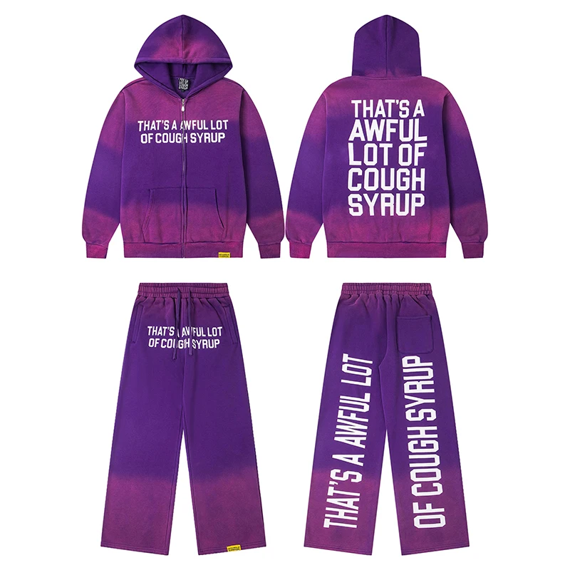 That's A Awful Lot of Cough Syrup Printed Letter Logo Fleece Hoodies Pullover Sweatpants Set
That's A Awful Lot of Cough Syrup Printed Letter Logo Fleece Hoodies Pullover Sweatpants Set