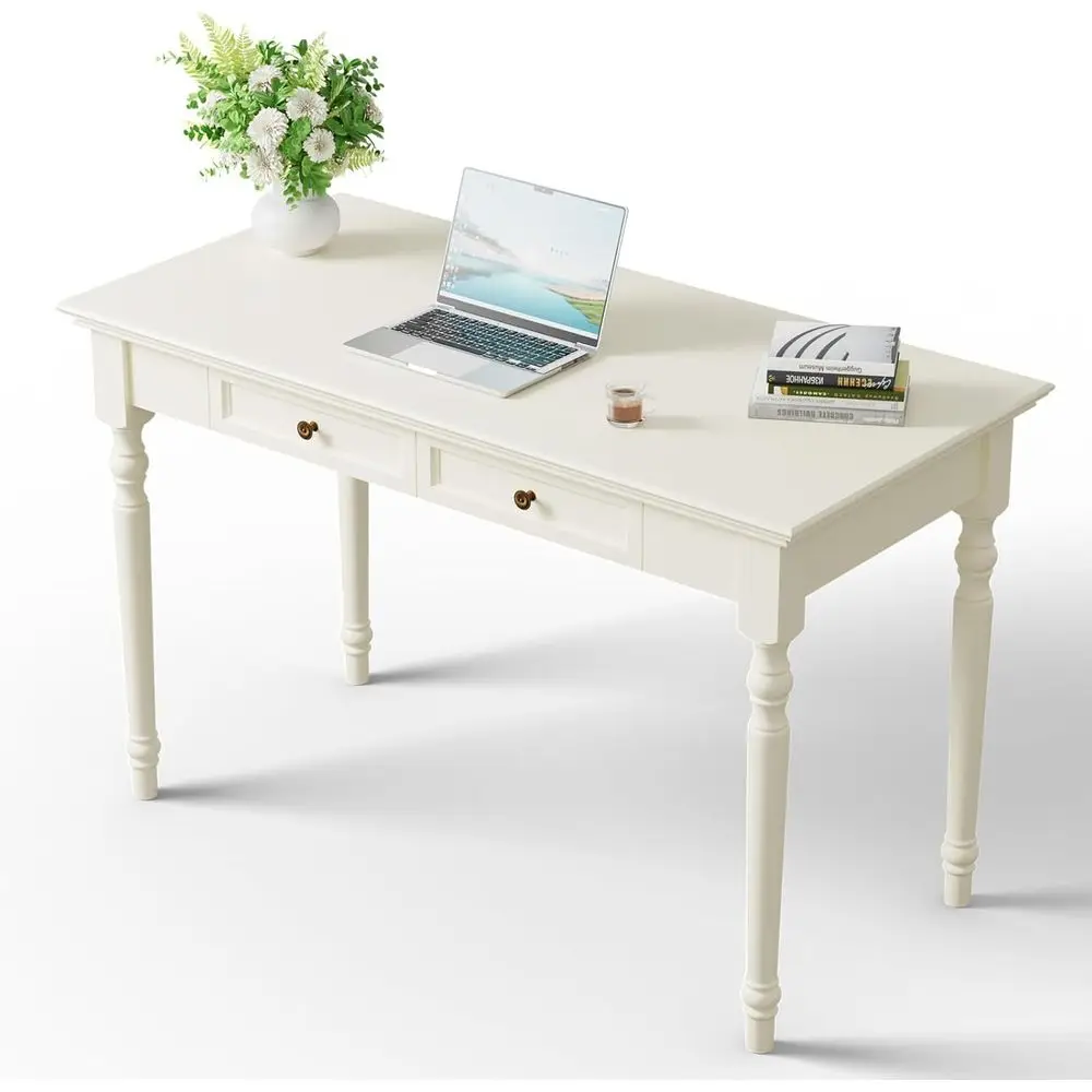 47" White Writing Desk with Ders, rench Country armhouse Desk Solid Wood or Home Oice, Bedroom or Study
47" White Writing Desk with Ders, rench Country armhouse Desk Solid Wood or Home Oice, Bedroom or Study
