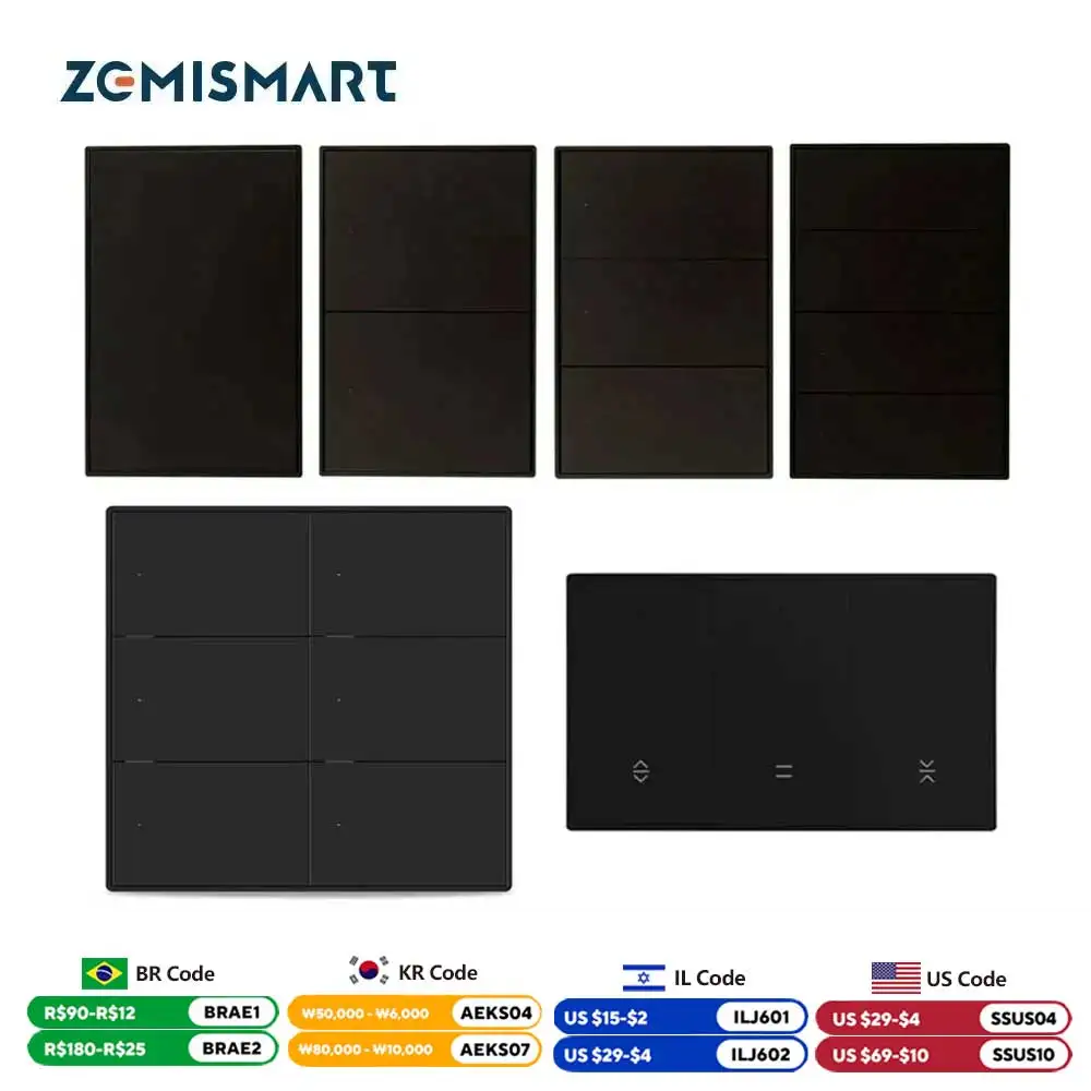 Zemismart Zigbee US Black Wall Light Switch with Neutral 1 2 3 4 6 Gangs Smart Interruptor Work with Tuya App Alexa Google Home
Zemismart Zigbee US Black Wall Light Switch with Neutral 1 2 3 4 6 Gangs Smart Interruptor Work with Tuya App Alexa Google Home