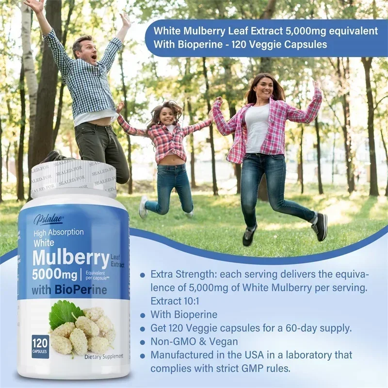 White Mulberry Extract - Supports Cardiovascular Health, Weight Management, and Boosts Immunity Supplement
White Mulberry Extract - Supports Cardiovascular Health, Weight Management, and Boosts Immunity Supplement