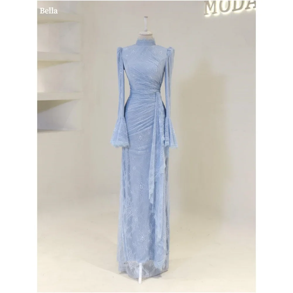 Bella Customized Long Sleeves Shoulder Pads robes de soirée High Neck Lace Flower Party Dresses Floor-Length Prom Dress 2025
Bella Customized Long Sleeves Shoulder Pads robes de soirée High Neck Lace Flower Party Dresses Floor-Length Prom Dress 2025