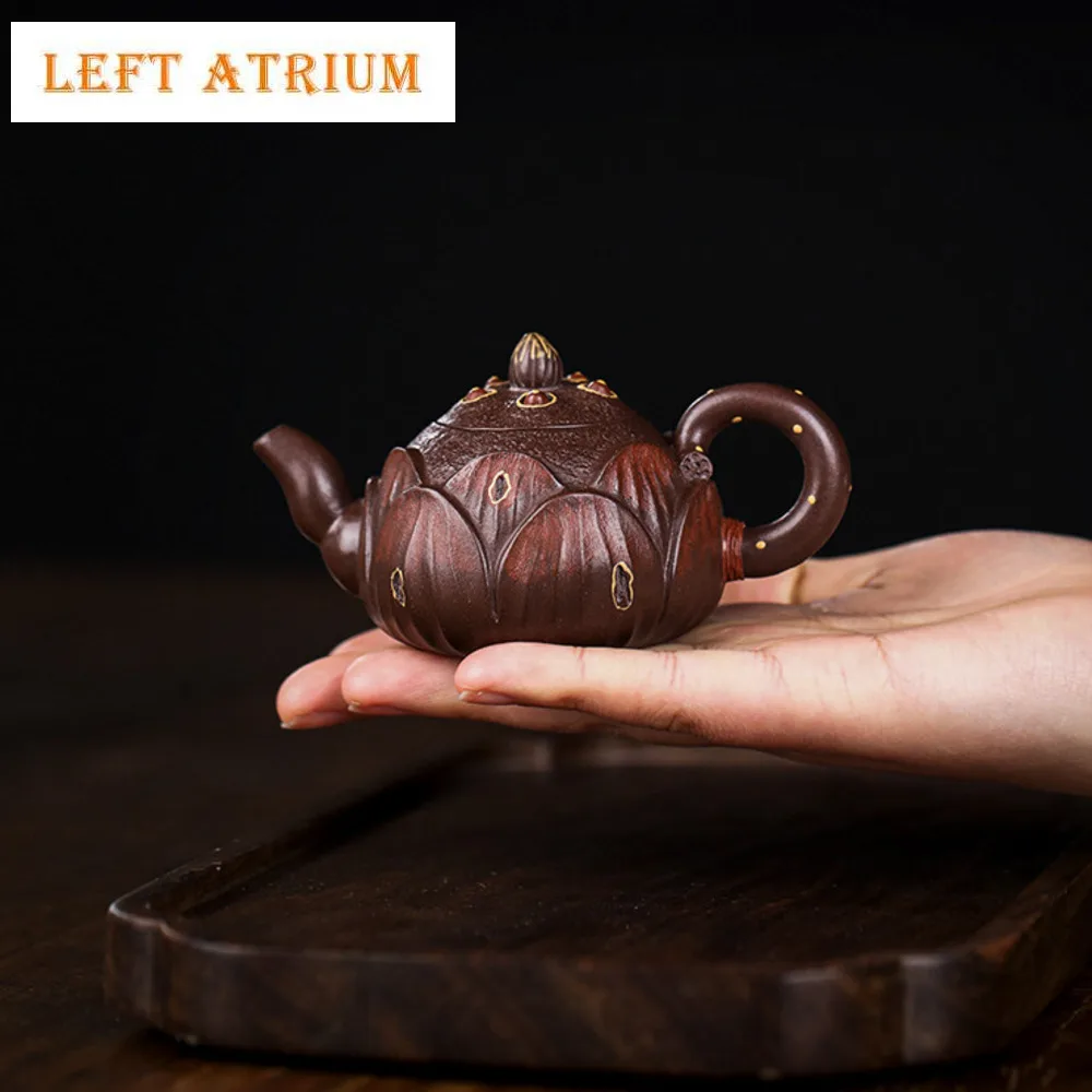 100ml Chinese Yixing Purple Clay Pot Handmade Lotus Flower Teapot Mini Raw Ore Mud Tea Brewing Kettle Zisha Teaset Tea Services
100ml Chinese Yixing Purple Clay Pot Handmade Lotus Flower Teapot Mini Raw Ore Mud Tea Brewing Kettle Zisha Teaset Tea Services