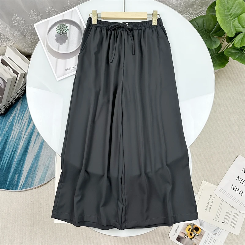 Anti-Wrinkle Casual Wide Leg Nine-Piece Pants Cool Sensation Draping High Waist Straight Tube Trousers for Women Commute Style
Anti-Wrinkle Casual Wide Leg Nine-Piece Pants Cool Sensation Draping High Waist Straight Tube Trousers for Women Commute Style