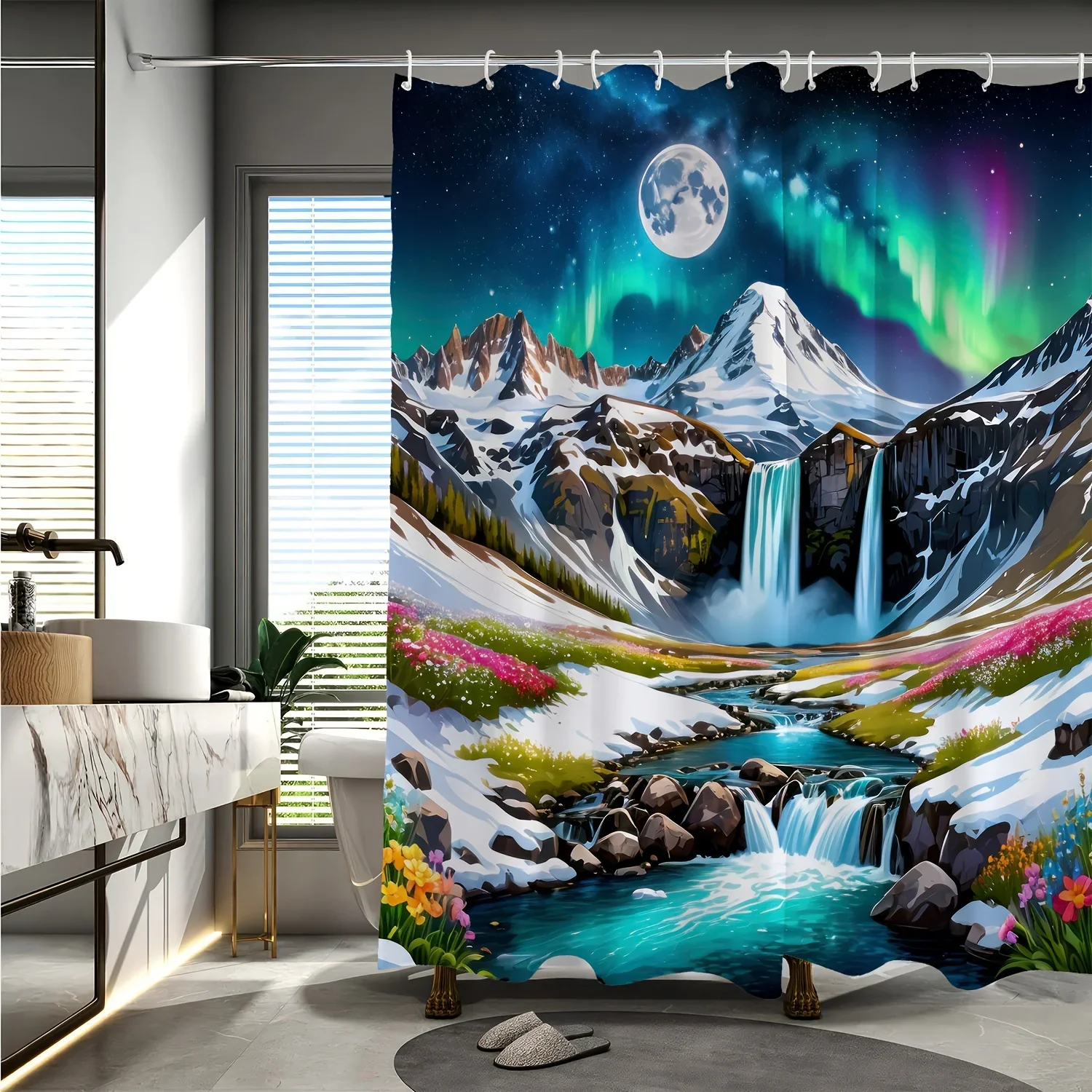 ~O~Snow Mountain Aurora Landscape Digital Print Shower Curtain , Reversible Polyester, All-Season Bathroom/Home Decor
~O~Snow Mountain Aurora Landscape Digital Print Shower Curtain , Reversible Polyester, All-Season Bathroom/Home Decor
