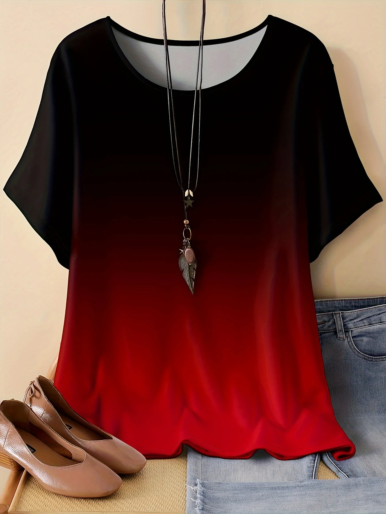 2025 New Plus Size Gradient T-shirt for Spring and Summer Casual Round Neck Short Sleeved Top for Women Plus Size Clothing
2025 New Plus Size Gradient T-shirt for Spring and Summer Casual Round Neck Short Sleeved Top for Women Plus Size Clothing