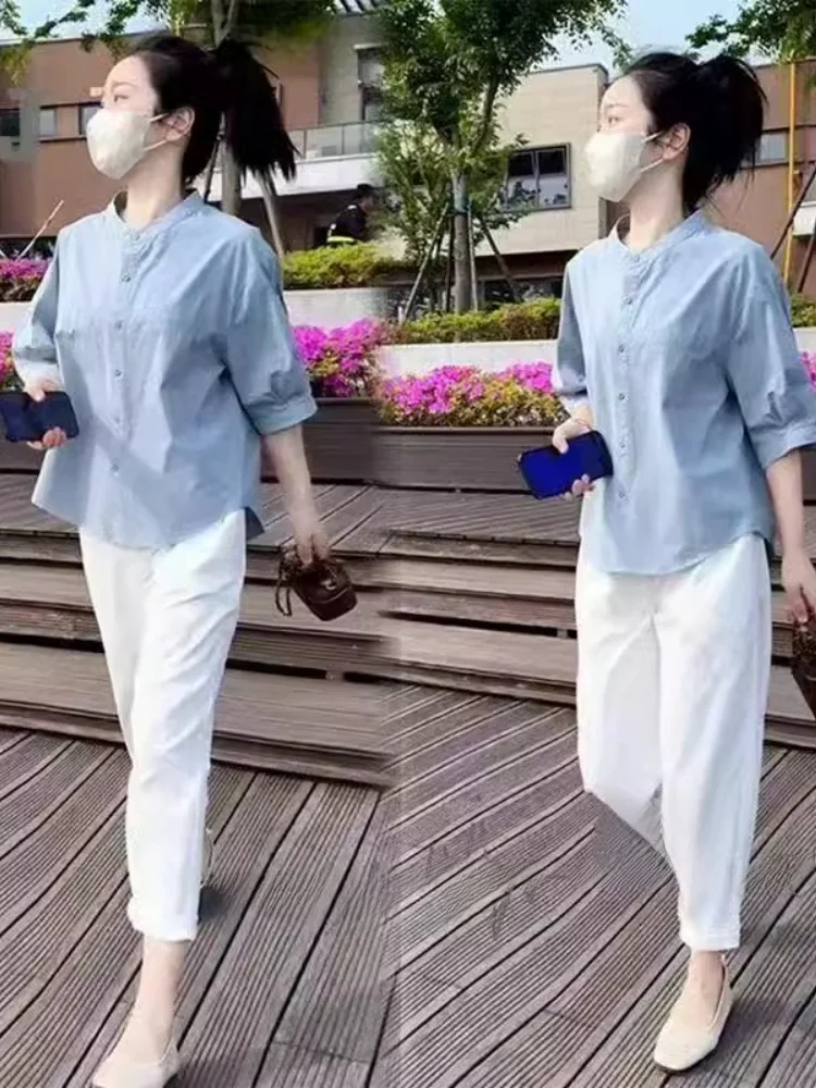 Stylish Summer Outfit Women's Cute Shirt And Pants Set Small Size Fashionable Two-Piece Ensemble Age-Defying Streetwear
Stylish Summer Outfit Women's Cute Shirt And Pants Set Small Size Fashionable Two-Piece Ensemble Age-Defying Streetwear