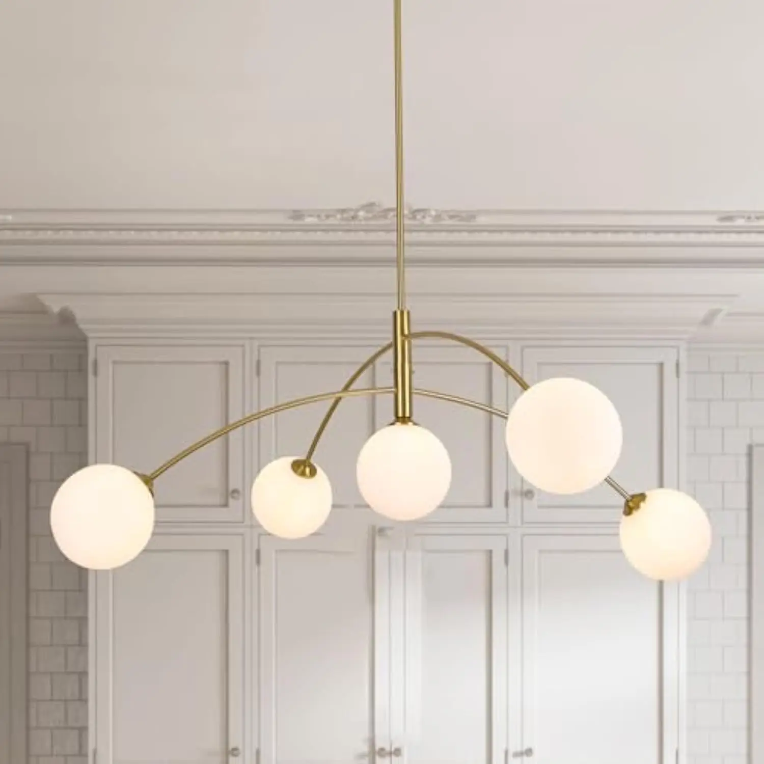 Gold Modern Chandelier 5-Light Glass Globe Ceiling Light Fixtures Mid Century Modern Sputnik Chandelier for Dining Room Kitchen
Gold Modern Chandelier 5-Light Glass Globe Ceiling Light Fixtures Mid Century Modern Sputnik Chandelier for Dining Room Kitchen