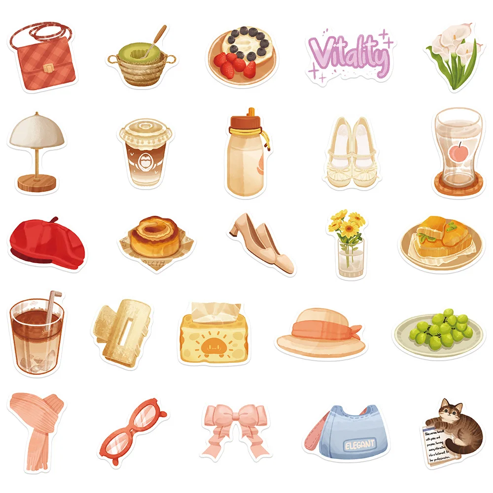 50PCS Kawaii Cozy Life Stickers Aesthetic Daily Food & Lifestyle Cartoon Style DIY Decorable Diary Waterproof Stickers Kids Toy
50PCS Kawaii Cozy Life Stickers Aesthetic Daily Food & Lifestyle Cartoon Style DIY Decorable Diary Waterproof Stickers Kids Toy