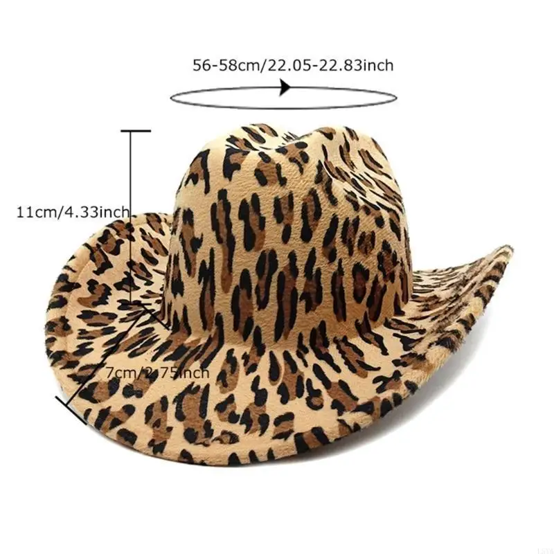 L5YA Fashionable Roll Brims Cowgirls Hat Wide Brims Fedoras with Leopard/Cow Pattern for Beach Parties and Various Outfit
L5YA Fashionable Roll Brims Cowgirls Hat Wide Brims Fedoras with Leopard/Cow Pattern for Beach Parties and Various Outfit