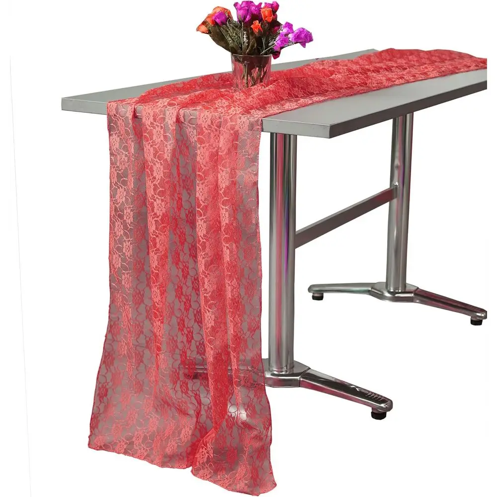 5 Pack Coral Sheer Lace Table Runners, 27 x 120 for Weddings, Banquets, Birthdays, Engagements & More
5 Pack Coral Sheer Lace Table Runners, 27 x 120 for Weddings, Banquets, Birthdays, Engagements & More