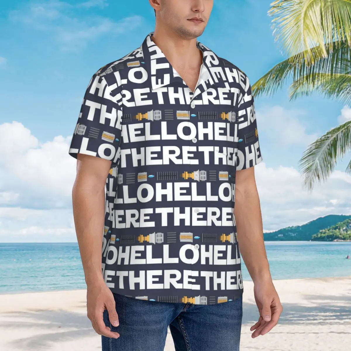 Hello There Hawaiian Shirts Funny Men Short Sleeve Shirt for Summer Beach Men's Button Tops
Hello There Hawaiian Shirts Funny Men Short Sleeve Shirt for Summer Beach Men's Button Tops