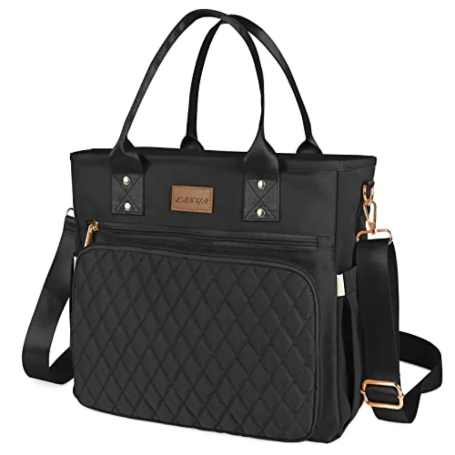 Large Insulated Lunch Bag for Work, Women's Nylon Thermal Lunch Box, Leakproof Cooler Tote Bag with Storage Pocket Black
Large Insulated Lunch Bag for Work, Women's Nylon Thermal Lunch Box, Leakproof Cooler Tote Bag with Storage Pocket Black