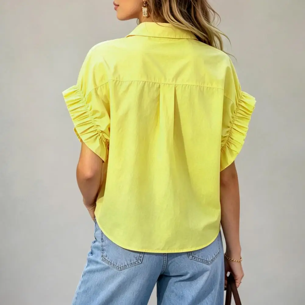 Women Shirt Tops 2026 Summer New Ruffles Short Sleeve Blouse Office Elegant Fashion Work Shirt Top Commute Clothing
Women Shirt Tops 2026 Summer New Ruffles Short Sleeve Blouse Office Elegant Fashion Work Shirt Top Commute Clothing