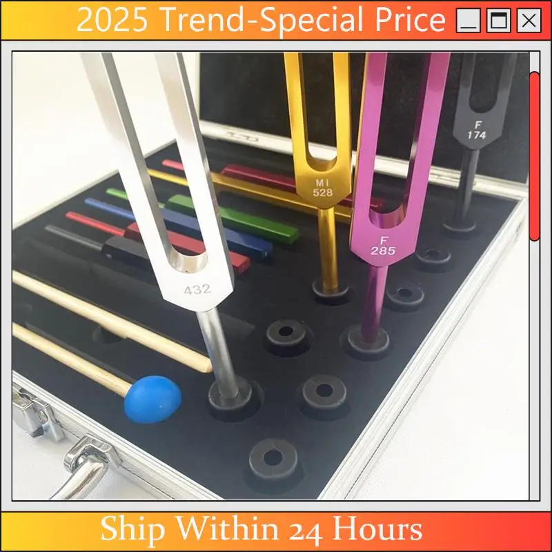 A61Z Deals 10 PCS Tuning Forks Set Unweighted Forks As Shown Aluminum Alloy With Cleaning Cloth, Rubber Mallets And Aluminum Box
A61Z Deals 10 PCS Tuning Forks Set Unweighted Forks As Shown Aluminum Alloy With Cleaning Cloth, Rubber Mallets And Aluminum Box