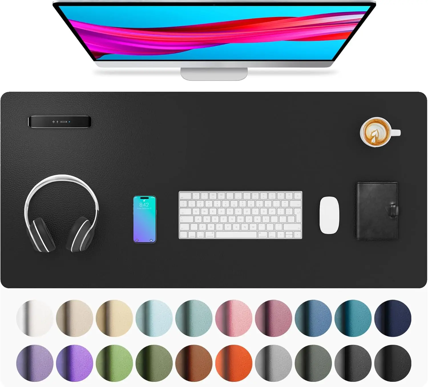 Large Leather Desk Pad, 36x17in, Non-Slip PU Leather, Waterproof, Protects Desk from Scratches & Spills, Office & Home
Large Leather Desk Pad, 36x17in, Non-Slip PU Leather, Waterproof, Protects Desk from Scratches & Spills, Office & Home