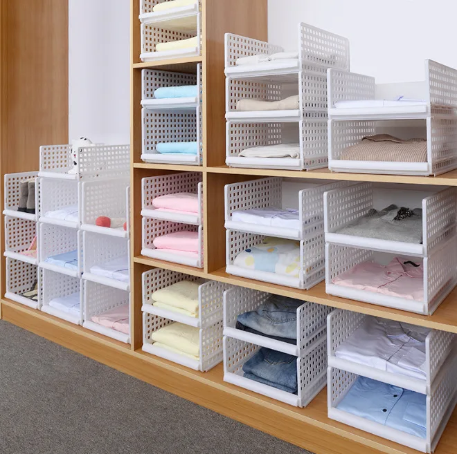 1/2/4pcs Stackable Foldable Wardrobe Storage Box Organiser, Plastic White Wardrobe Shelves, Suitable for Home, Bedroom, Kitchen
1/2/4pcs Stackable Foldable Wardrobe Storage Box Organiser, Plastic White Wardrobe Shelves, Suitable for Home, Bedroom, Kitchen