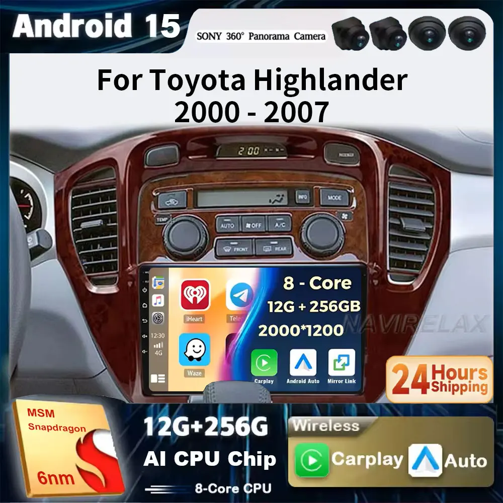 2 Din Android15 For Toyota Highlander 1 XU20 2001-2007 Car Radio Multimedia Video Player Navigation CarPlay Stereo DVD Head Unit
2 Din Android15 For Toyota Highlander 1 XU20 2001-2007 Car Radio Multimedia Video Player Navigation CarPlay Stereo DVD Head Unit