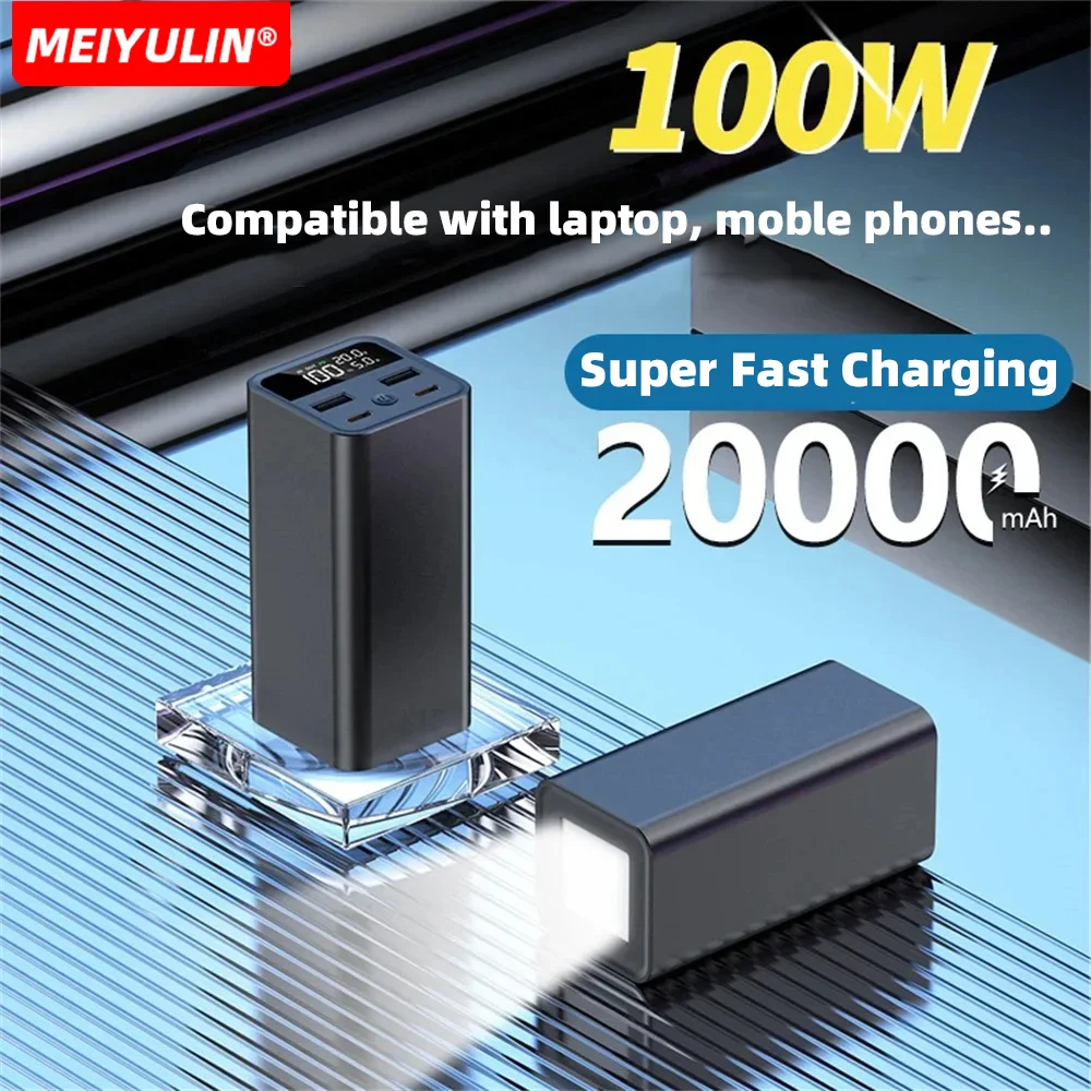20000mAh 100W Power Bank Large Capacity USB C 22.5W External Spare Battery Mini Fast Charger Powerbank For Laptop iPhone Samsung
20000mAh 100W Power Bank Large Capacity USB C 22.5W External Spare Battery Mini Fast Charger Powerbank For Laptop iPhone Samsung