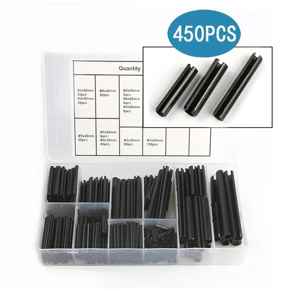 Manganese Steel Split Spring Pins 450pcs/Box Hollow Cylindrical Dowel Pins, High-Strength Elastic Cotter Pins
Manganese Steel Split Spring Pins 450pcs/Box Hollow Cylindrical Dowel Pins, High-Strength Elastic Cotter Pins