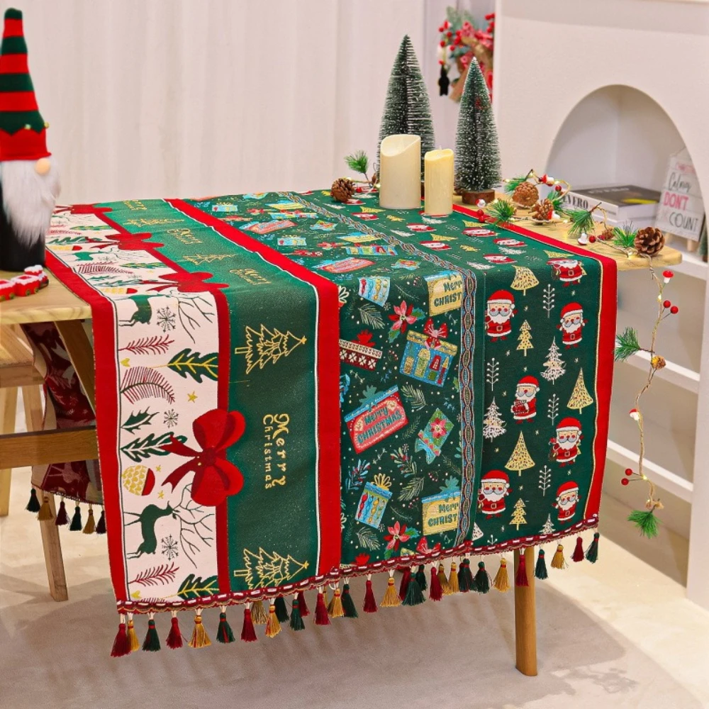 120x35cm Christmas Decoration Jacquard Table Flag Creative Printed Table Decoration Santa Claus Printed Table Runner Mat Linen
120x35cm Christmas Decoration Jacquard Table Flag Creative Printed Table Decoration Santa Claus Printed Table Runner Mat Linen