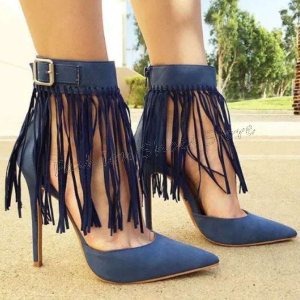 Blue Back Zipper Tassels Decor Sandals Pointed Toe Women Shoes Thin High Heels Party Banquet Dating 2025 Zapatos Para Mujere
Blue Back Zipper Tassels Decor Sandals Pointed Toe Women Shoes Thin High Heels Party Banquet Dating 2025 Zapatos Para Mujere