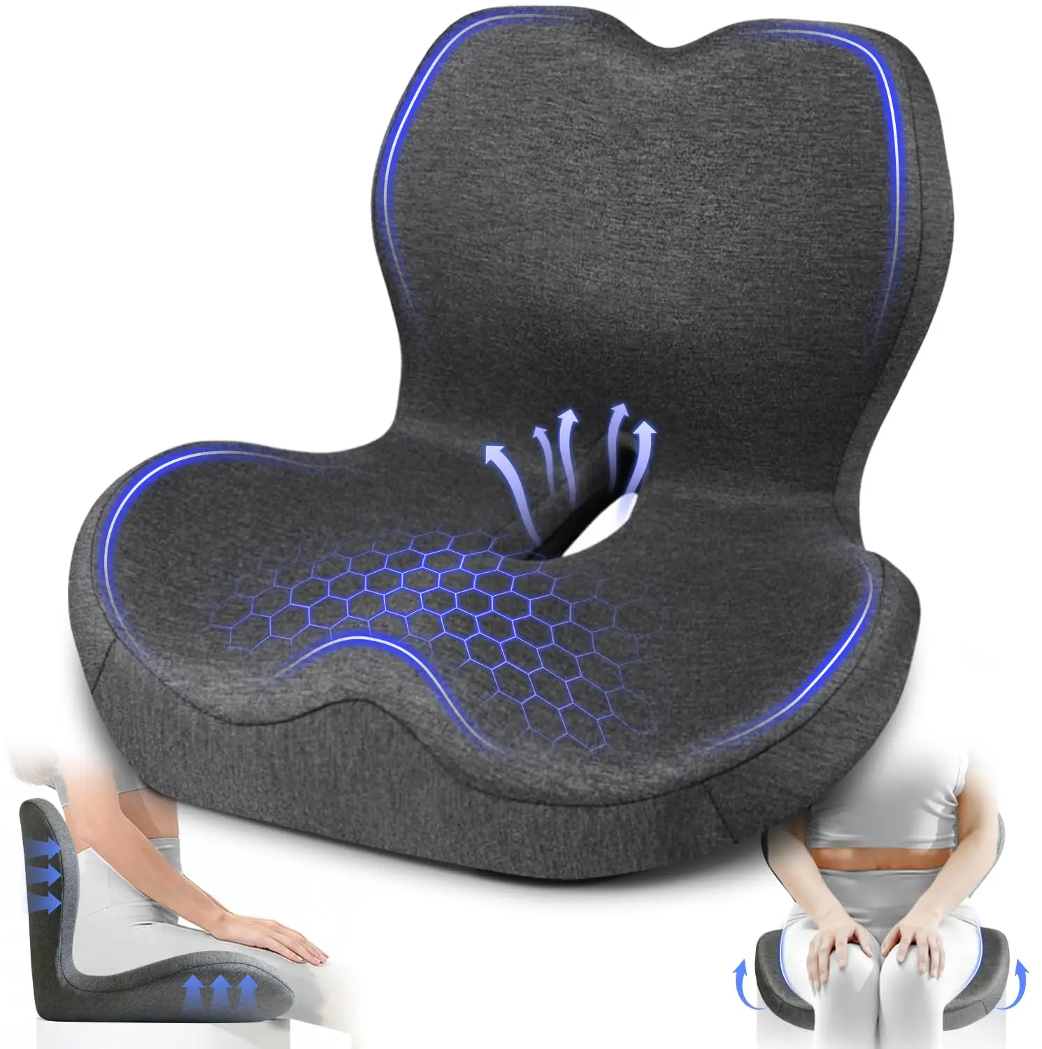 Memory Foam Coccyx Cushion With Integrated Lumbar And Hip Support For Office Chair Car Wheelchair Home Desk Use
Memory Foam Coccyx Cushion With Integrated Lumbar And Hip Support For Office Chair Car Wheelchair Home Desk Use