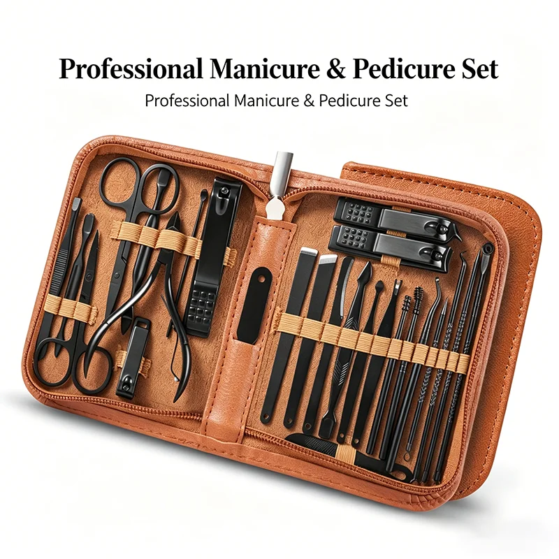 26Pcs Manicure Pedicure Set Stainless Steel Nail Clipper Kit Professional Nail Cutter Foot Care Tools with Leather Travel Case
26Pcs Manicure Pedicure Set Stainless Steel Nail Clipper Kit Professional Nail Cutter Foot Care Tools with Leather Travel Case