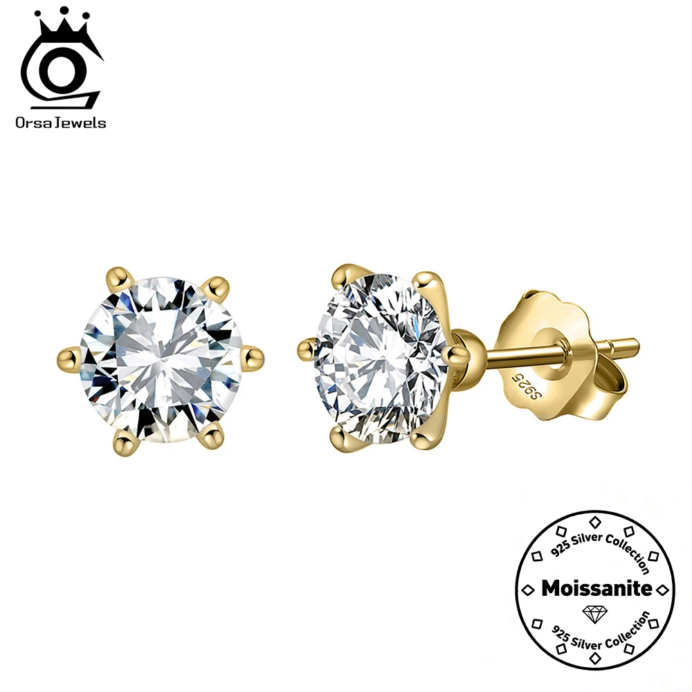 ORSA JEWELS Simple D Color 1-4CT Moissanite Stud Earring 925 Sterling Silver Dazzl Diamond Round Stud Ear Prong Women Men SMOE03
ORSA JEWELS Simple D Color 1-4CT Moissanite Stud Earring 925 Sterling Silver Dazzl Diamond Round Stud Ear Prong Women Men SMOE03