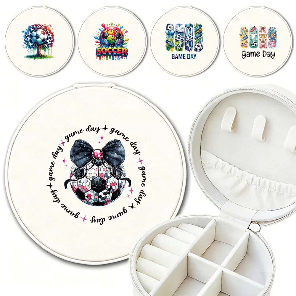 Round Canvas Travel Jewelry Box Compact Jewelry Holder For Girls Lightweight Storage Box For Travel Daily Use Soccer Pattern
Round Canvas Travel Jewelry Box Compact Jewelry Holder For Girls Lightweight Storage Box For Travel Daily Use Soccer Pattern
