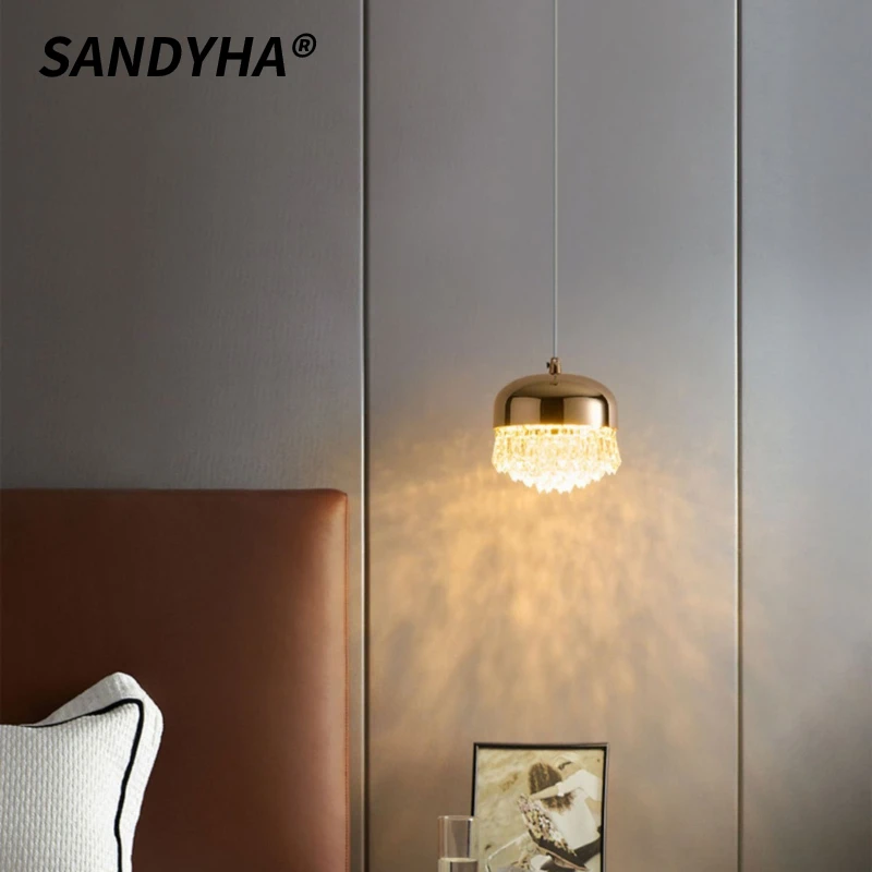 SANDYHA French Style Crystal Pendant Lights Bedroom Bedside LED Lamp for Living Room Decoration Dining Table Lighting Fixtures
SANDYHA French Style Crystal Pendant Lights Bedroom Bedside LED Lamp for Living Room Decoration Dining Table Lighting Fixtures