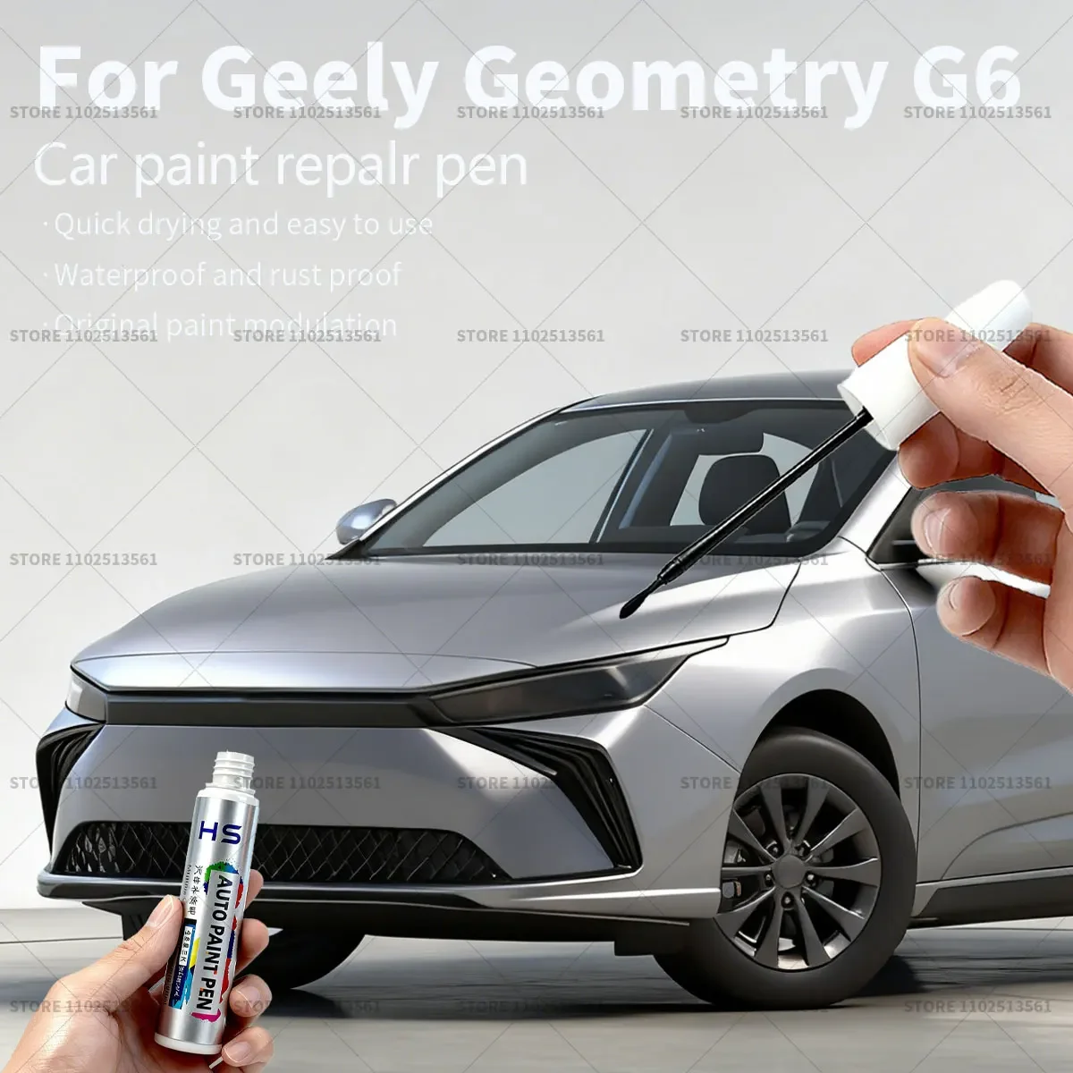 Ручка для ремонта автомобильной краски для Geely Geometry G6, средство для удаления царапин, сделай сам, автоаксессуары, зеленый 119 107, синий, 126 белый, 123, серебро
Ручка для ремонта автомобильной краски для Geely Geometry G6, средство для удаления царапин, сделай сам, автоаксессуары, зеленый 119 107, синий, 126 белый, 123, серебро