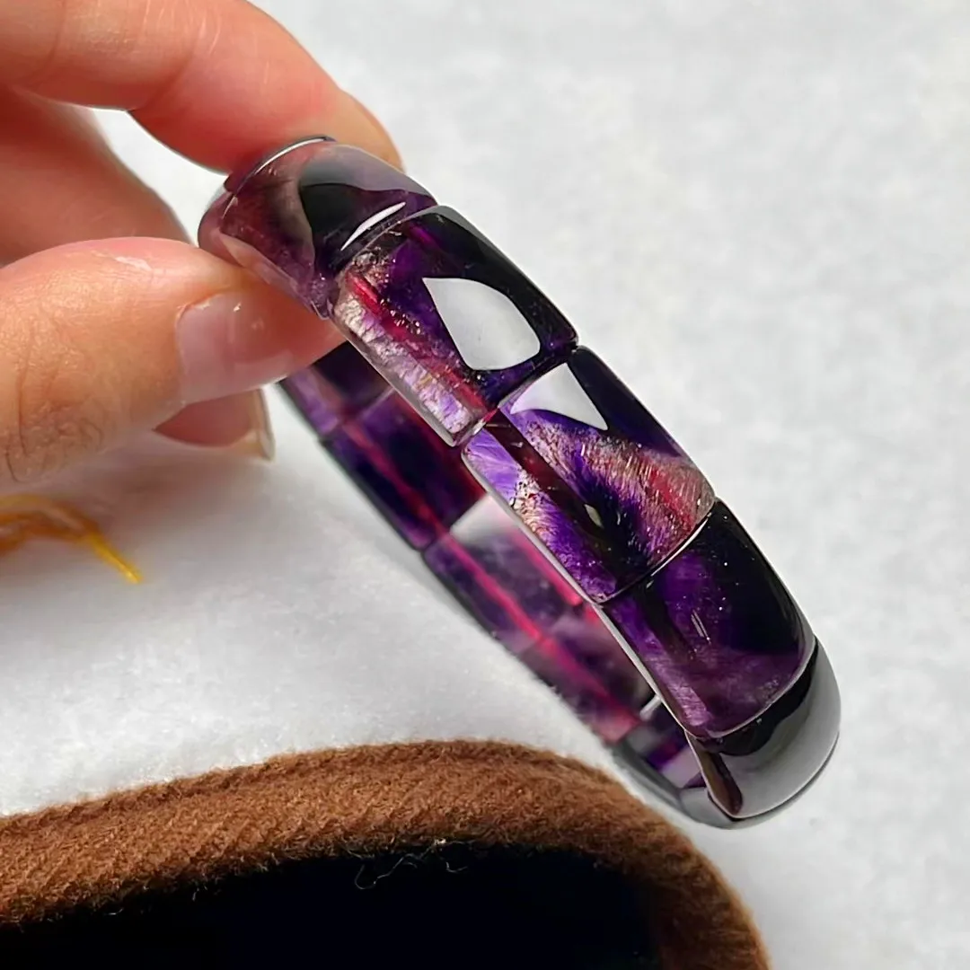 Natural Purple Super Seven Quartz Red Rutilated Bracelet 15.5x12mm Clear Rectangle Beads Women Men AAAAAAA
Natural Purple Super Seven Quartz Red Rutilated Bracelet 15.5x12mm Clear Rectangle Beads Women Men AAAAAAA