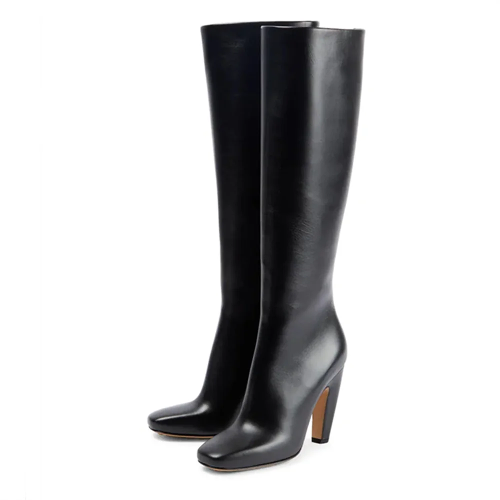 European AndAmerican Autumn Andwinter French Square Toeknee Hightube Thick High-heeled Knight Boots Women's Leather Fashionshoes
European AndAmerican Autumn Andwinter French Square Toeknee Hightube Thick High-heeled Knight Boots Women's Leather Fashionshoes