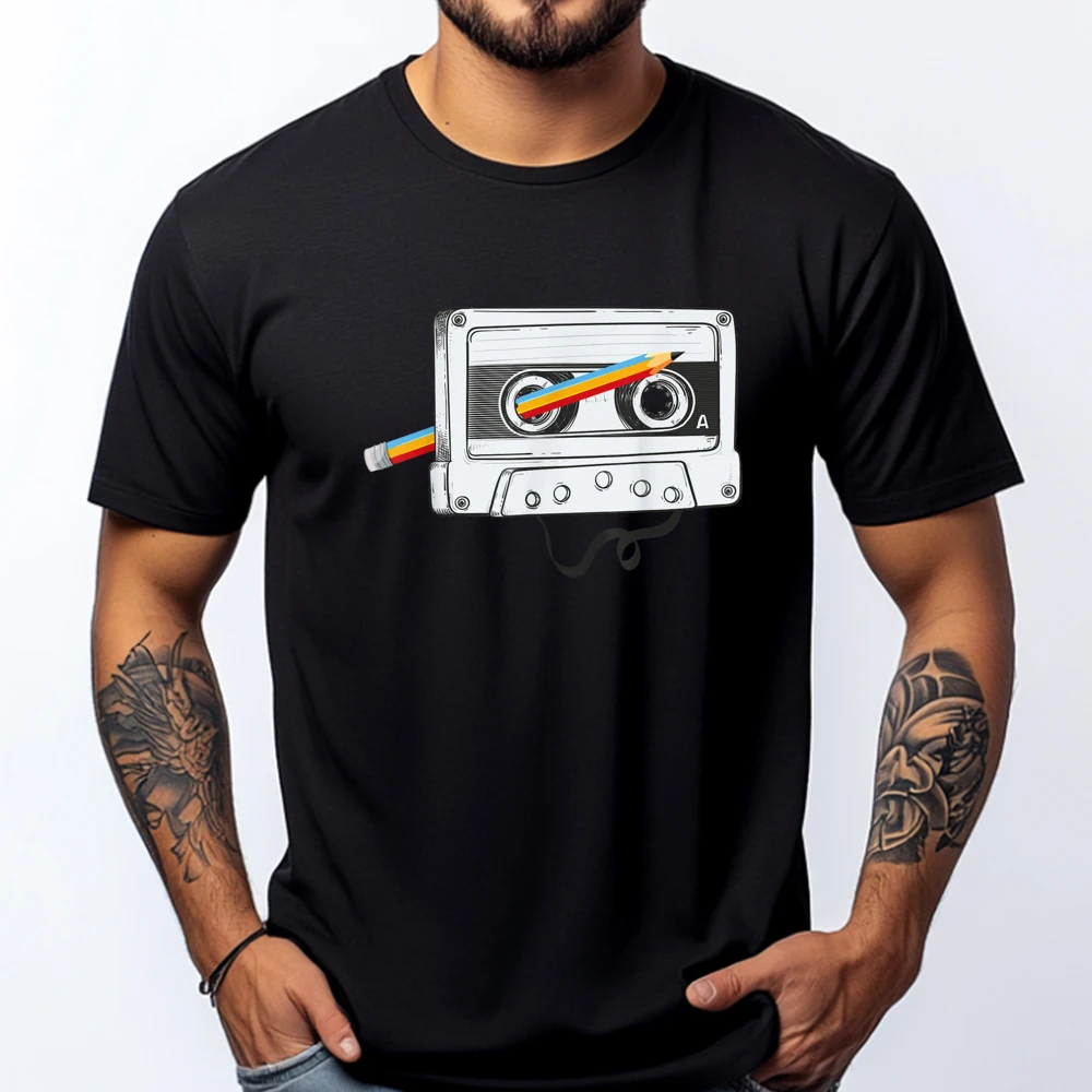 Vintage Rewind 80s 90s Cassette Pencil Women Grpahic Tee Men Cotton Funny Camiseta Free Shipping Clothes
Vintage Rewind 80s 90s Cassette Pencil Women Grpahic Tee Men Cotton Funny Camiseta Free Shipping Clothes