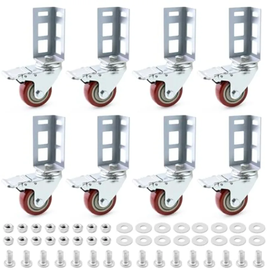 3" Boltless Rack Caster Wheels 8 Pack Storage Shelf Accessories Heavy Load 1000 lb Capacity for Garage Warehouse and Workshop S
3" Boltless Rack Caster Wheels 8 Pack Storage Shelf Accessories Heavy Load 1000 lb Capacity for Garage Warehouse and Workshop S