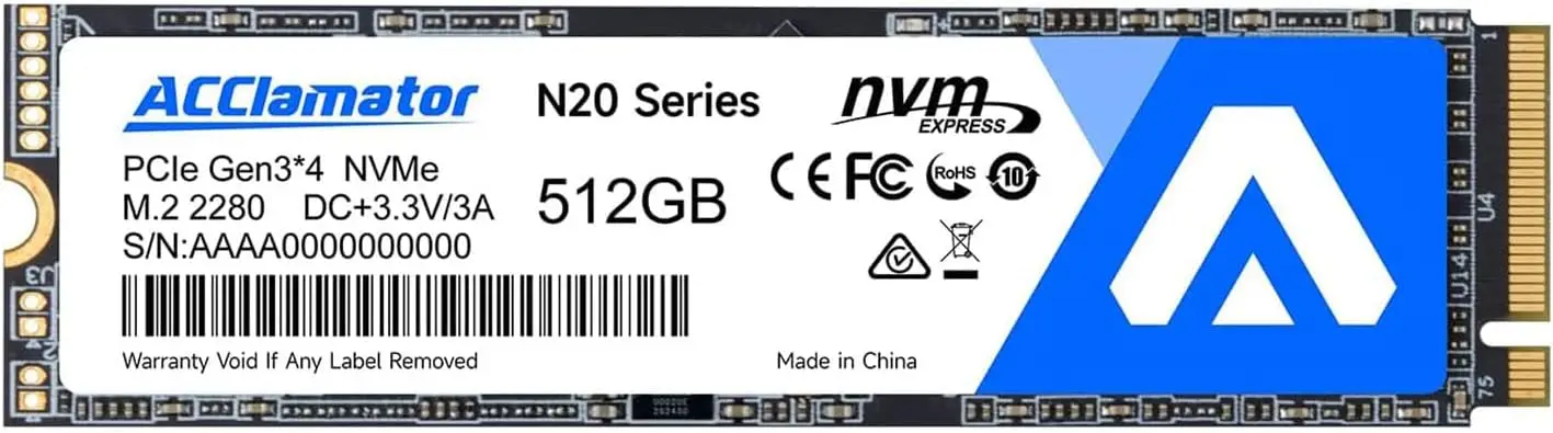 512GB NVMe PCIe M.2 2280 Internal SSD, Read 2200MB/s, High Performance
512GB NVMe PCIe M.2 2280 Internal SSD, Read 2200MB/s, High Performance