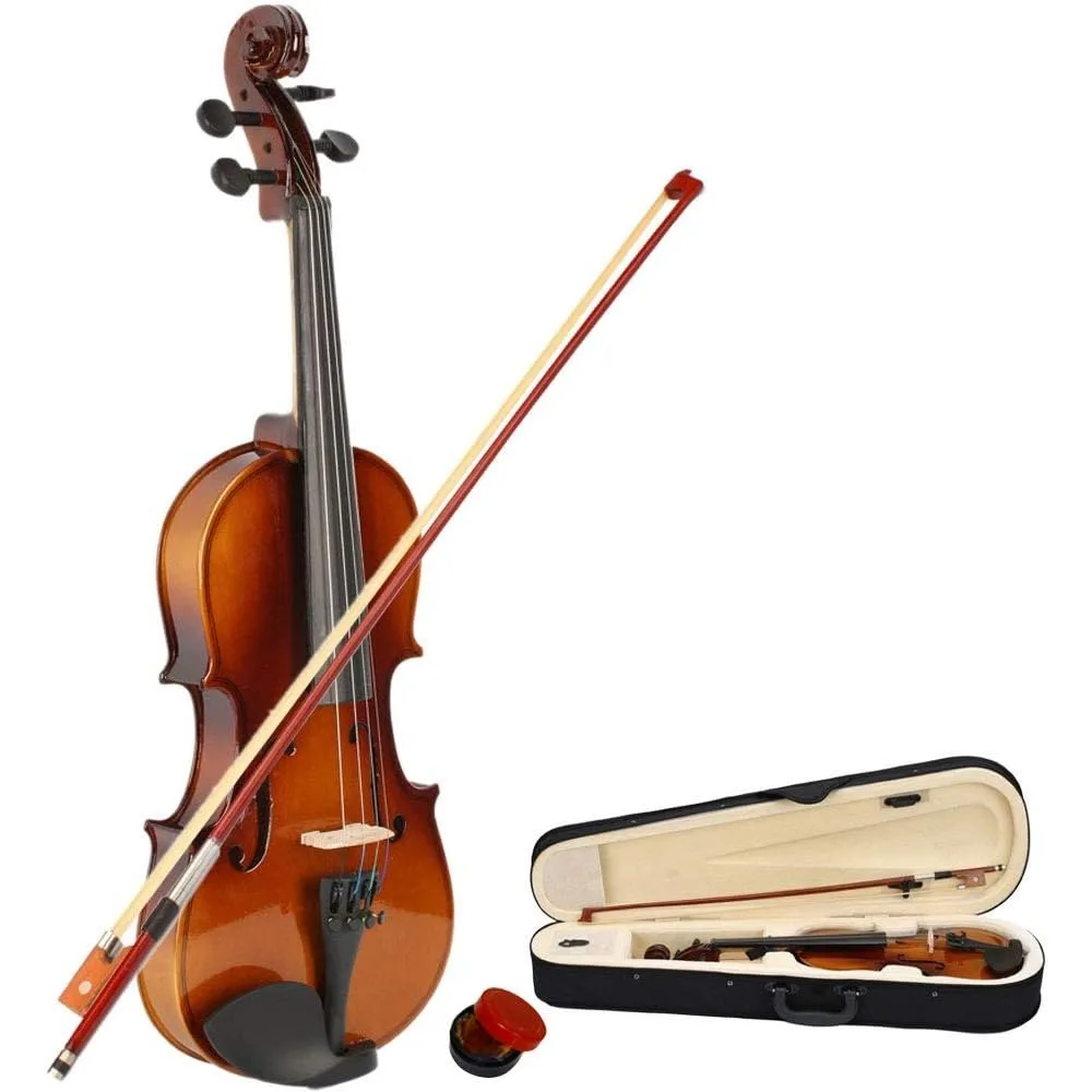 1/2 Violin, Natural Solid Wood Satin Acoustic Violins Starter Kit, with Case, Bow, Rosin for Kids Beginners Students, Violin
1/2 Violin, Natural Solid Wood Satin Acoustic Violins Starter Kit, with Case, Bow, Rosin for Kids Beginners Students, Violin