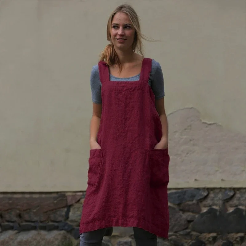 Handmade Bib Dress Women Solid Gray Women's Apron Square Collar Cotton Linen Vintage Kitchen Apron Pocket Homewear Gardening
Handmade Bib Dress Women Solid Gray Women's Apron Square Collar Cotton Linen Vintage Kitchen Apron Pocket Homewear Gardening