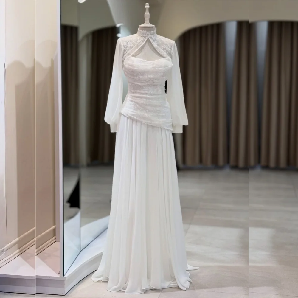 Customized Formal Long Sleeves Evening Gowns Lace Pleat A-line Long Dresses Elegant Wedding Party Dress High Quality
Customized Formal Long Sleeves Evening Gowns Lace Pleat A-line Long Dresses Elegant Wedding Party Dress High Quality