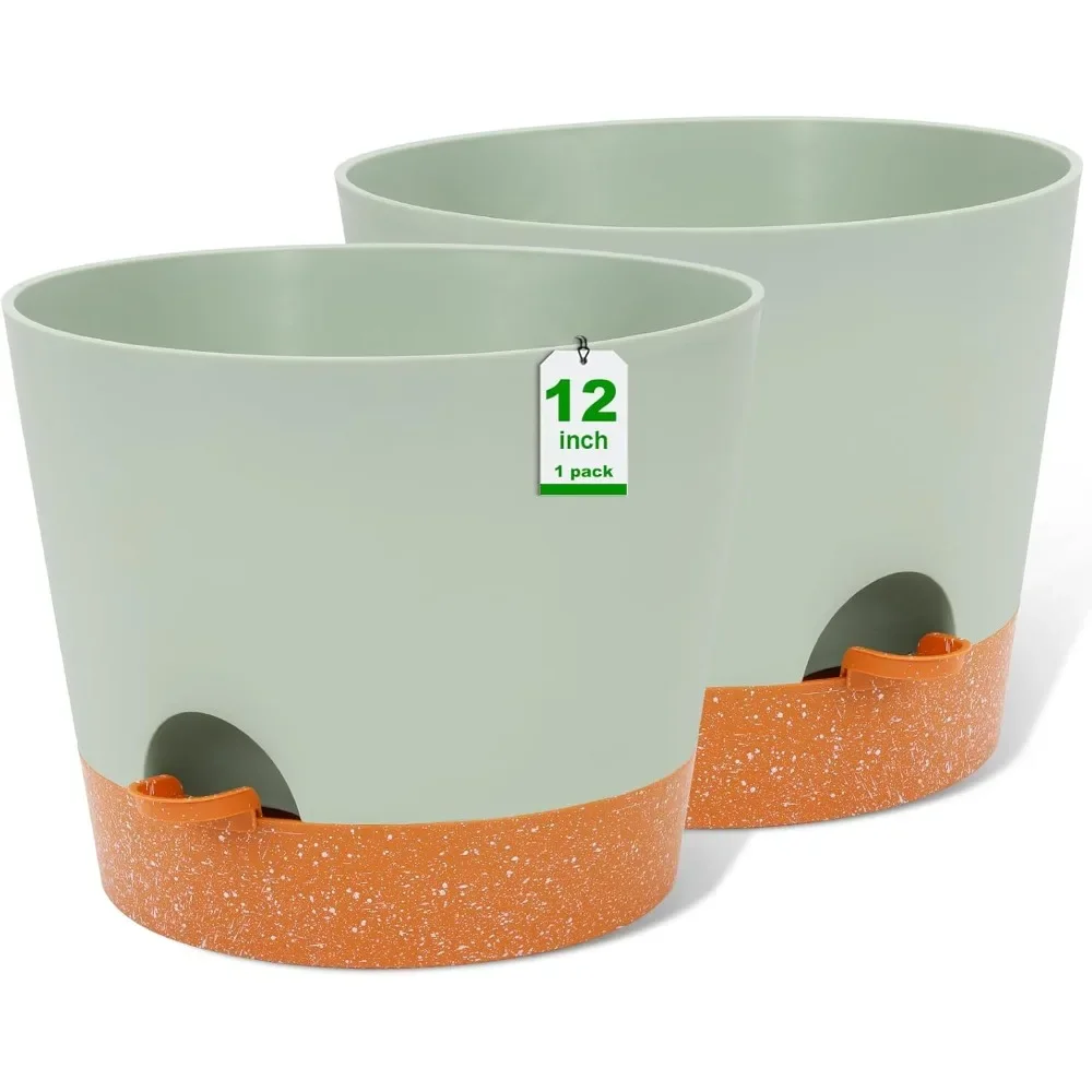 12 inch Plant Pots, planters, Self Watering Pots, 2 Pack Large Plastic Flower pots with Deep Reservior and High Drainage Holes
12 inch Plant Pots, planters, Self Watering Pots, 2 Pack Large Plastic Flower pots with Deep Reservior and High Drainage Holes
